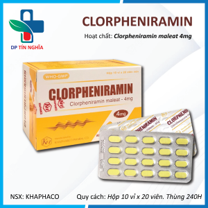 Chlorpheniramin (Vỉ) KH
